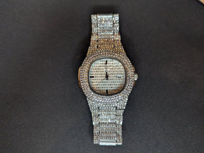 PREMIUM ICED OUT SILVER DIAMOND WATCH